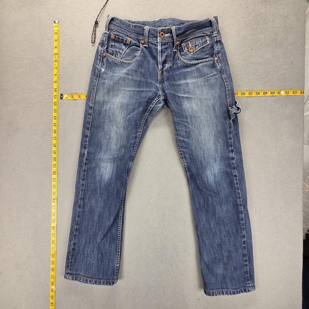 Vintage Levis Engineered Jeans Womens Straight Buckle Back‎ Carpenter Fits 28x28